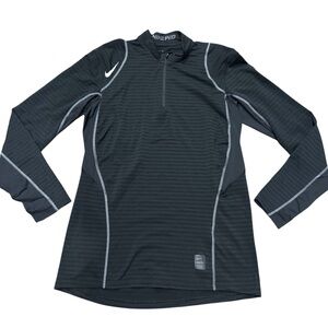 Nike Pro DriFit Mens Black/White Therma Fit Quarter Zip Sweatshirt Size Large
